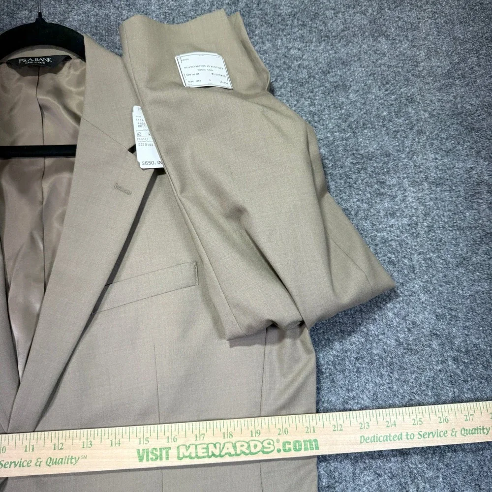 Jos. A. Bank Executive Collection Blazer Mens 42R Tan 100% Wool 2-Button Coat‎